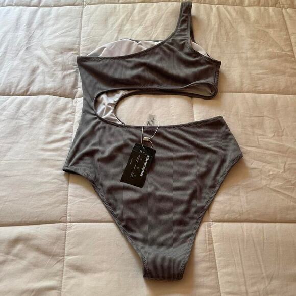 Blue One Piece Swimsuit with cutouts- Size Small - Picture 5 of 5